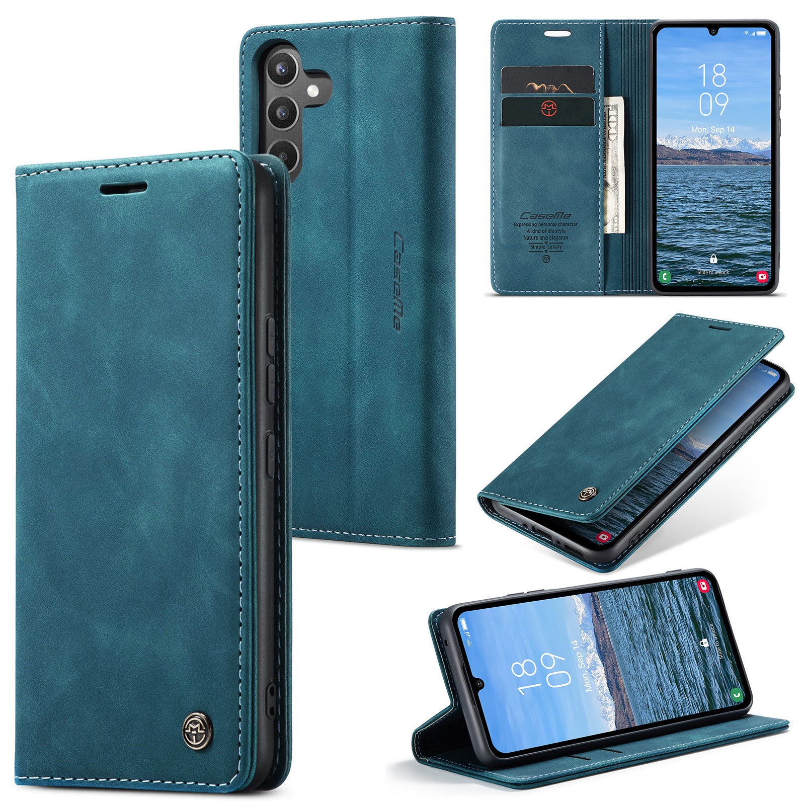 CASEME 013 Series for Samsung Galaxy A34 5G Phone Case PU Leather Wallet Stand Case Protective Cover CASEME 013 Series for Samsung Galaxy A34 5G Phone Case PU Leather Wallet Stand Case Protective Cover